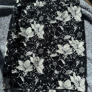 J. Crew Monochrome Floral Pencil Skirt